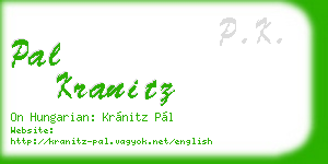 pal kranitz business card